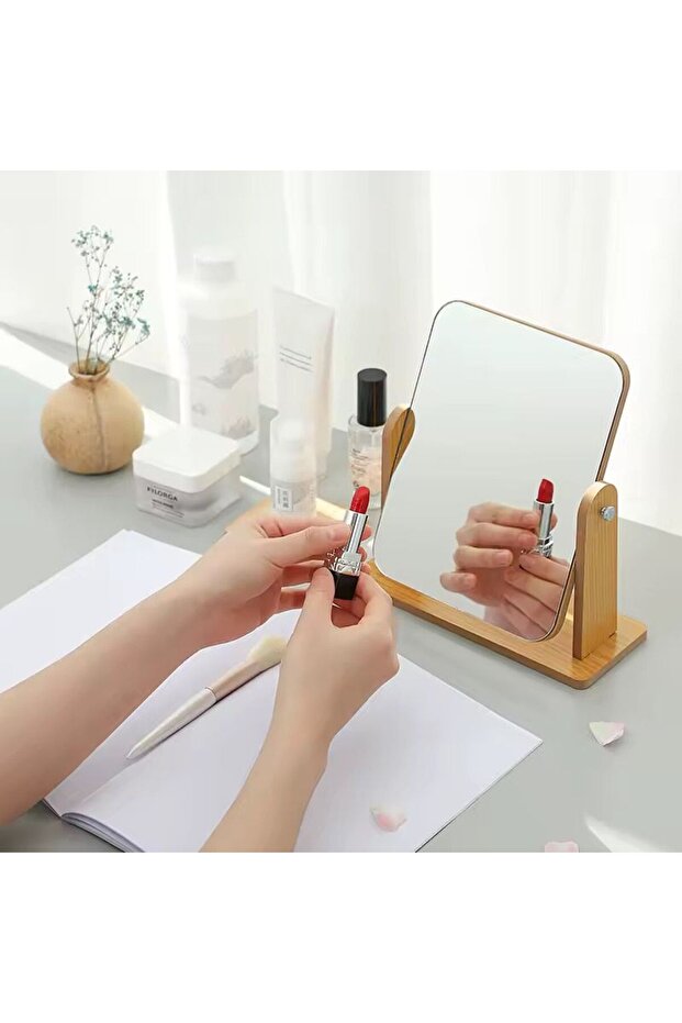 High quality wooden frame mirror. The mirror features a simple and practical design, suitable for use in the home or office. - 1
