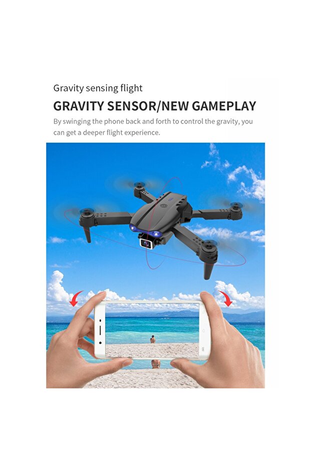 E99 4K FPV Mini Drone | Katlanabilir Geniş Açı Kameralı, Akıllı Takip Özellikli RC Drone | Taşıma Ç - 3