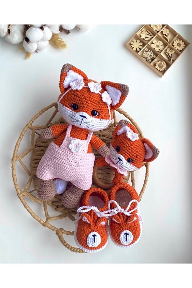 Amigurumi Sevimli Tilki 3lü Set - 1