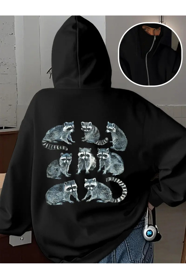 Snow Masked Ninja Unisex Sweatshirt Cardigan 2Strands Thick Fleece