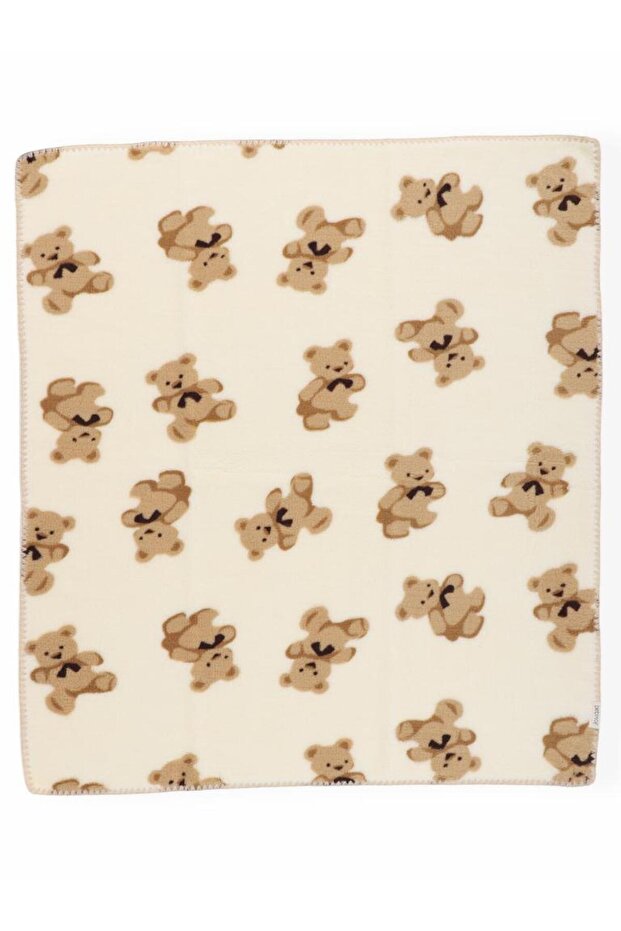 95076 Bear Patterned Wellsoft Baby Blanket - 5
