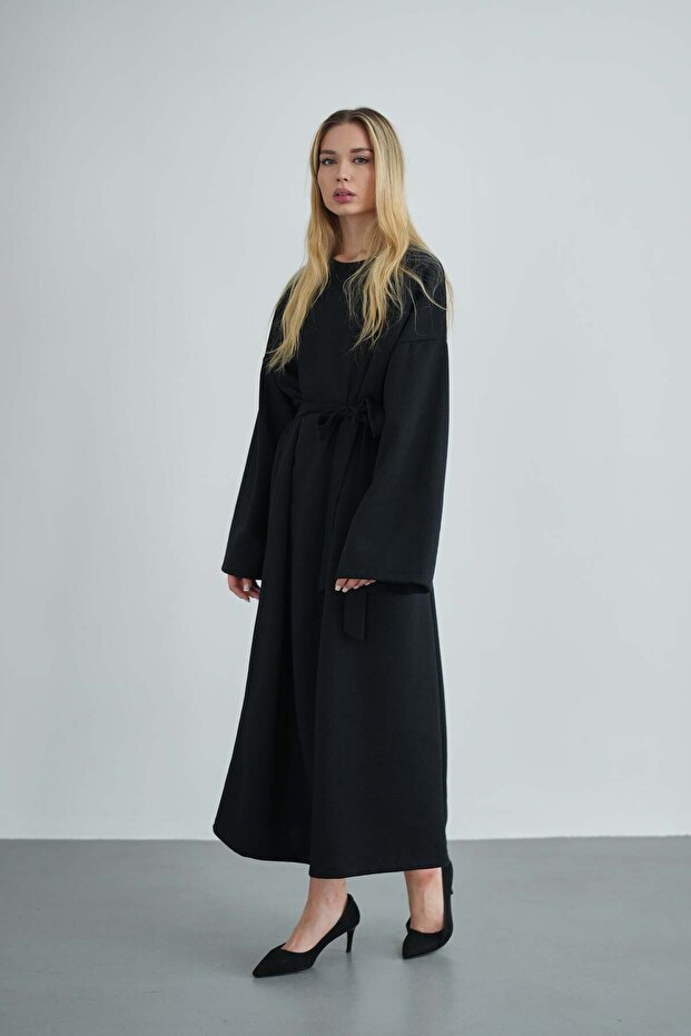 Kadın Oversize Basic Penye Elbise - 5