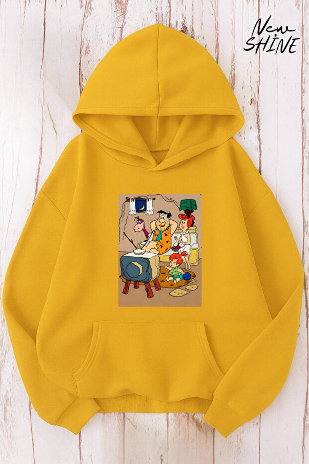 Flintstone Family Printed Hooded Sweatshirt
