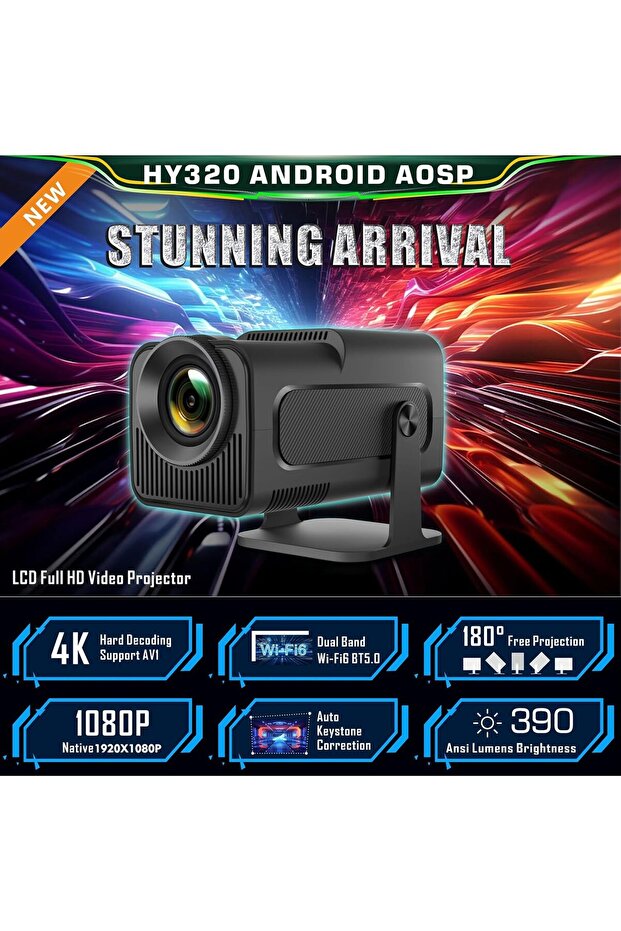 HY320 Mini Portable Auto Keystone Projector - 2