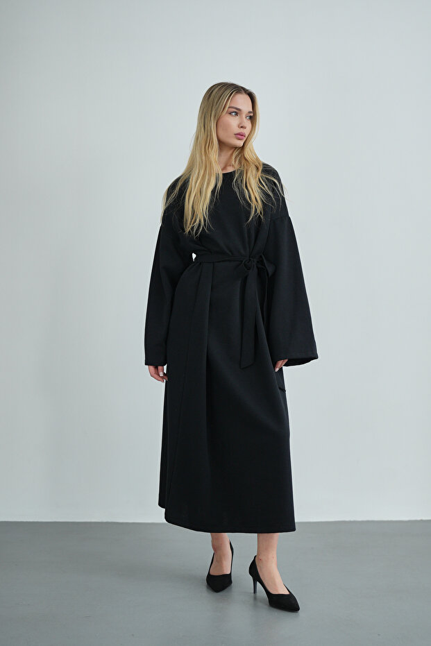 Kadın Oversize Basic Penye Elbise - 3