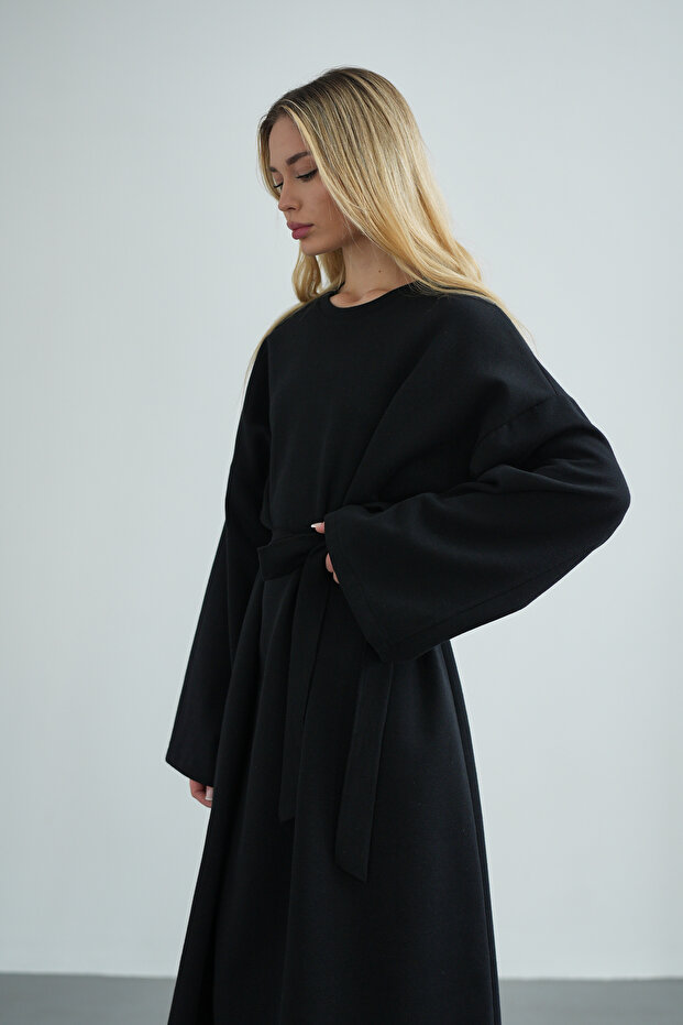 Kadın Oversize Basic Penye Elbise - 4