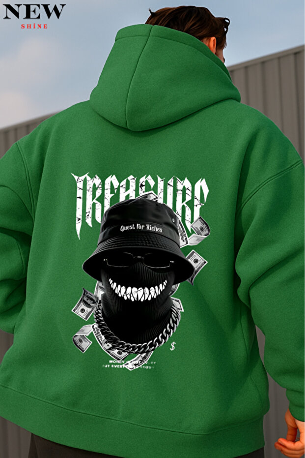 سويت شيرت بقلنسوة مطبوع عليه Treasure