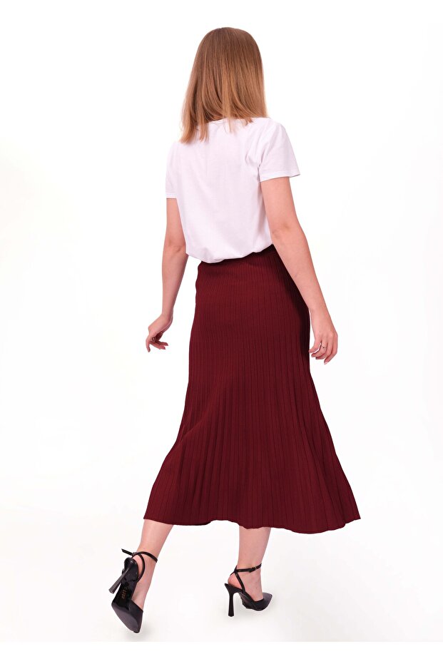 Kadın pliseli triko etek - 3