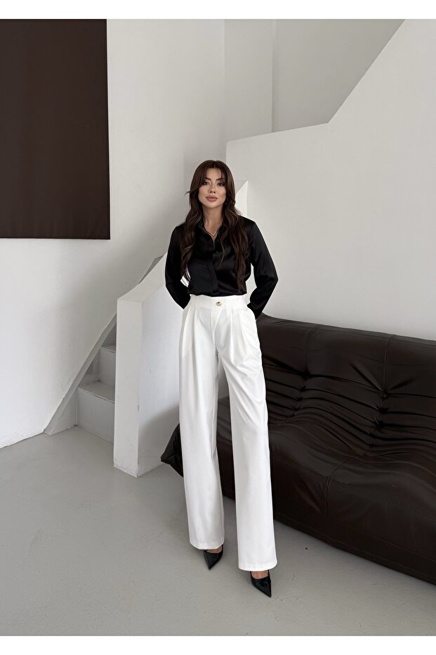 Düğmeli Pantalon - 4