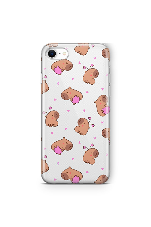 iPhone Se 2020 / 2022 Cute Capybara Pattern Transparent Phone Case - 1