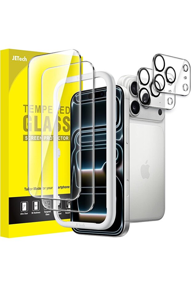 واقي شاشة لهاتف iPhone 17 Pro Max مقاس 6.9 بوصة مع واقي عدسة الكاميرا، زجاج مقوى 9H