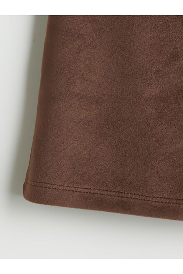 LCW ECO Beli Lastikli İspanyol Paça Kadife Kız Çocuk Tayt - 2