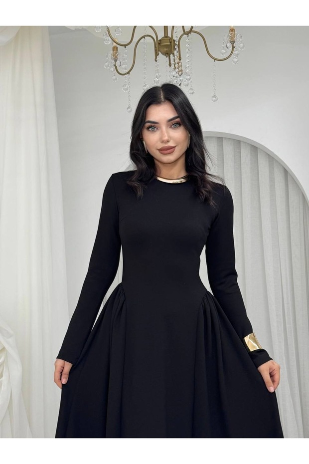 Modal Piliseli Kadın Elbise - 4