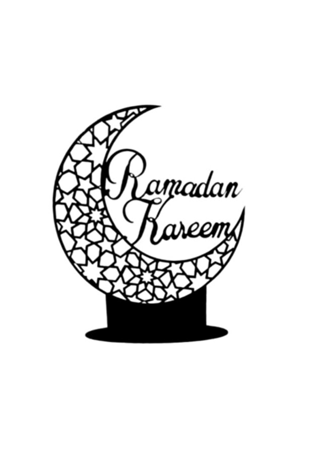 رمضان كريم دائرية معدنية زخرفة ديكور طاولة