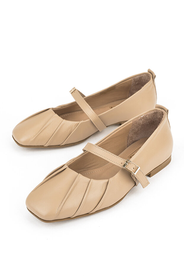 , Kadın Hakiki Deri Babet 1531054Z3436 Ten - 5