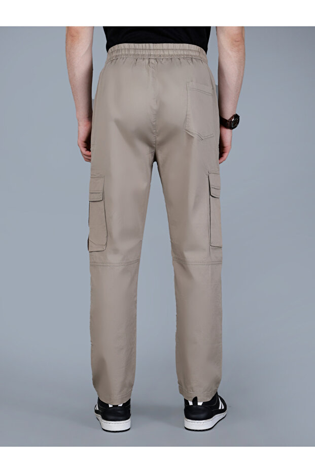 بنطلون كارغو رجالي سادة برباط - 5