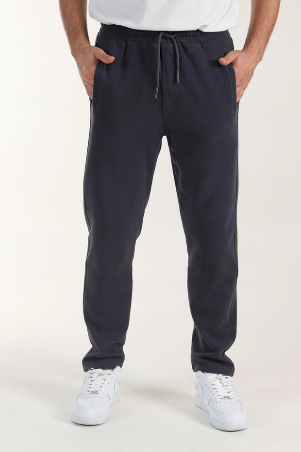 Thessaloniki Cotton Winter Ribbed Straight-Leg Sweatpants
