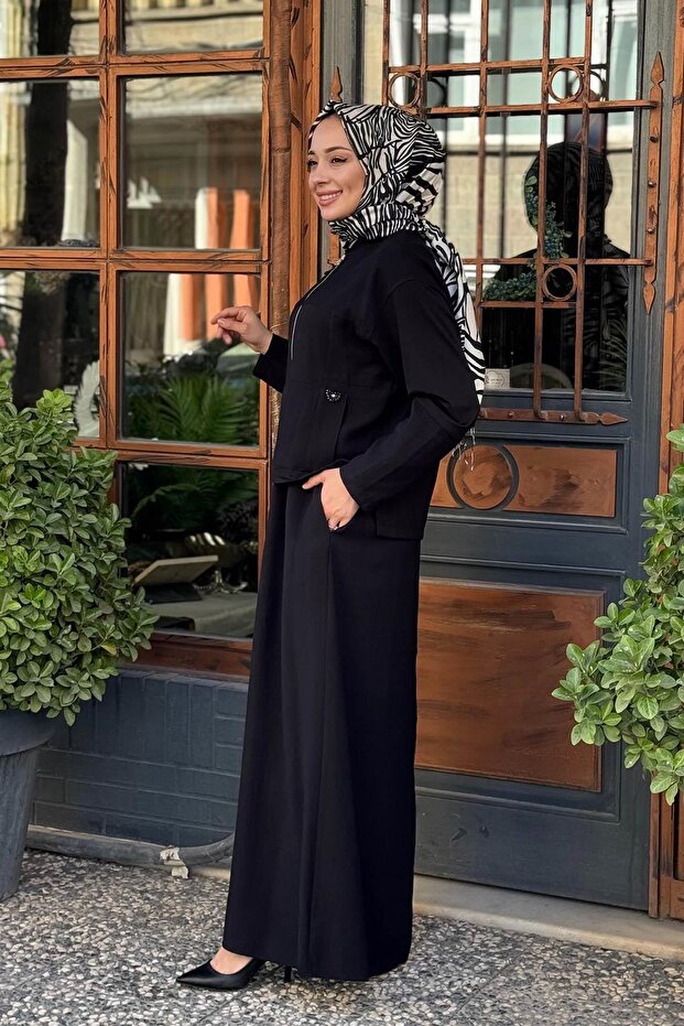 Elbise W-6943 Siyah - 2
