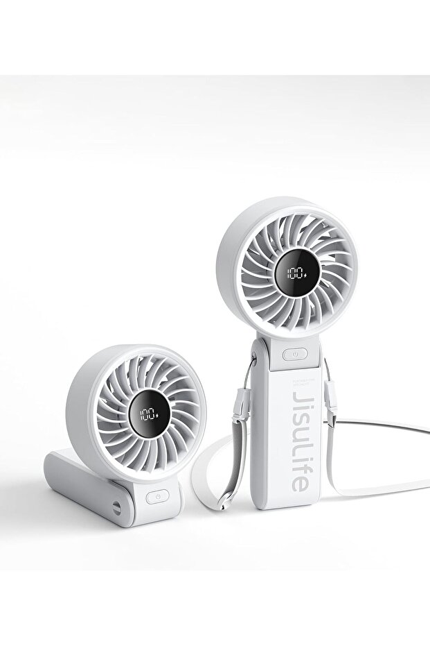 Handheld Fan Life7 – Portable Fan with LED Display, 3600mAh, 5 Speeds, 3-in-1 (Grey) - 1