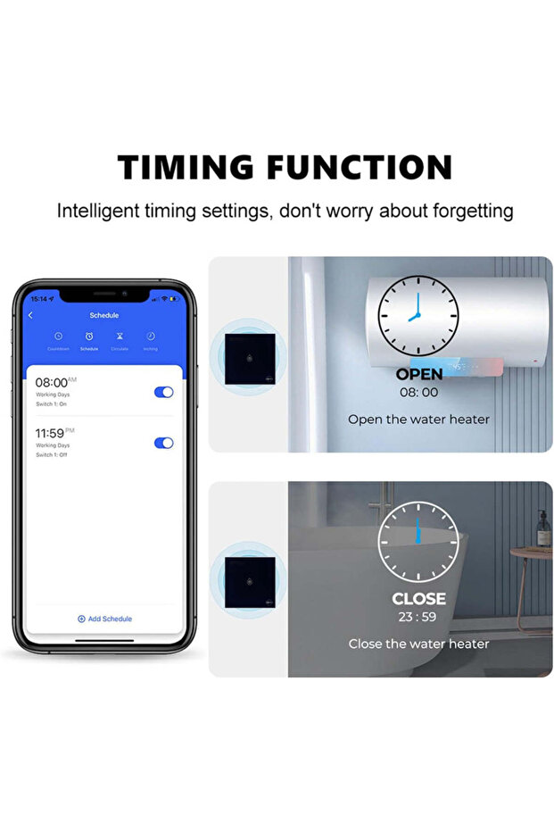 Smart WiFi Water Heater / Boiler Touch Switch, works with Amazon Alexa/Google Assistant (White) - 4