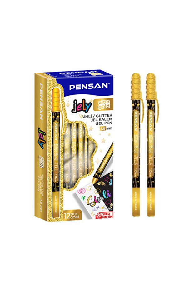 Glitter Gel Ballpoint Pen 1.0 mm Pack of 12 New Design