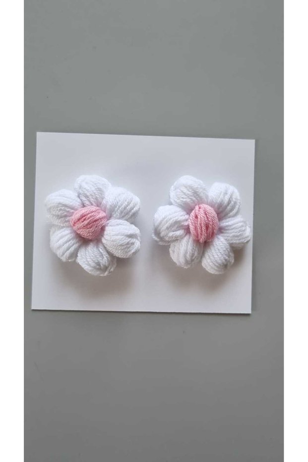 Hairless Baby Clip – Gift 2 Pieces Newborn Baby Girl Snap Clip Hairpin (Hand Knitted)