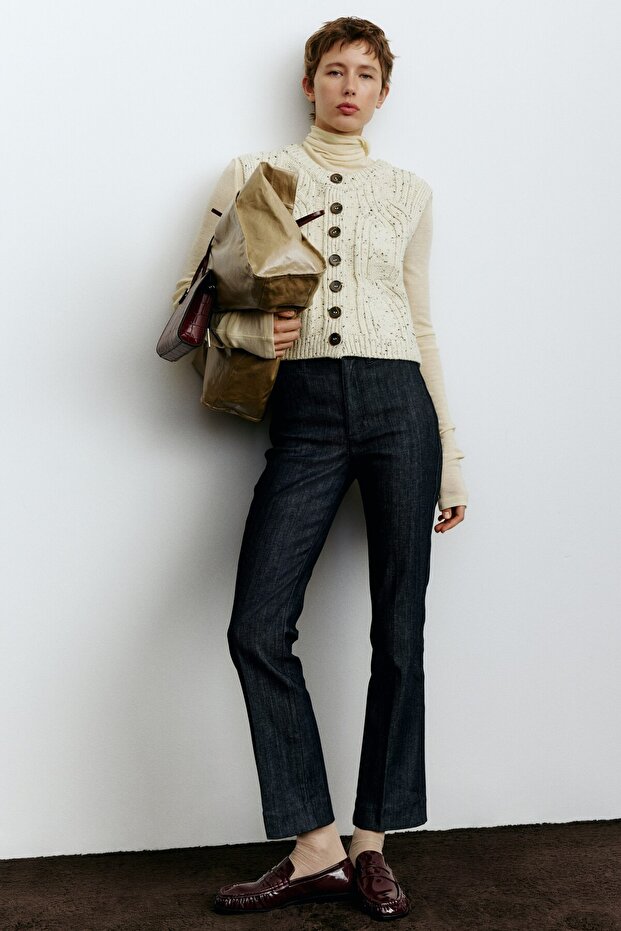 Flared High Ankle Jeans - 1