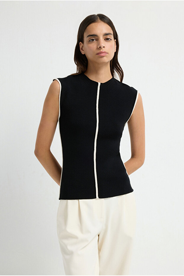 Kolsuz Triko Bluz - 4