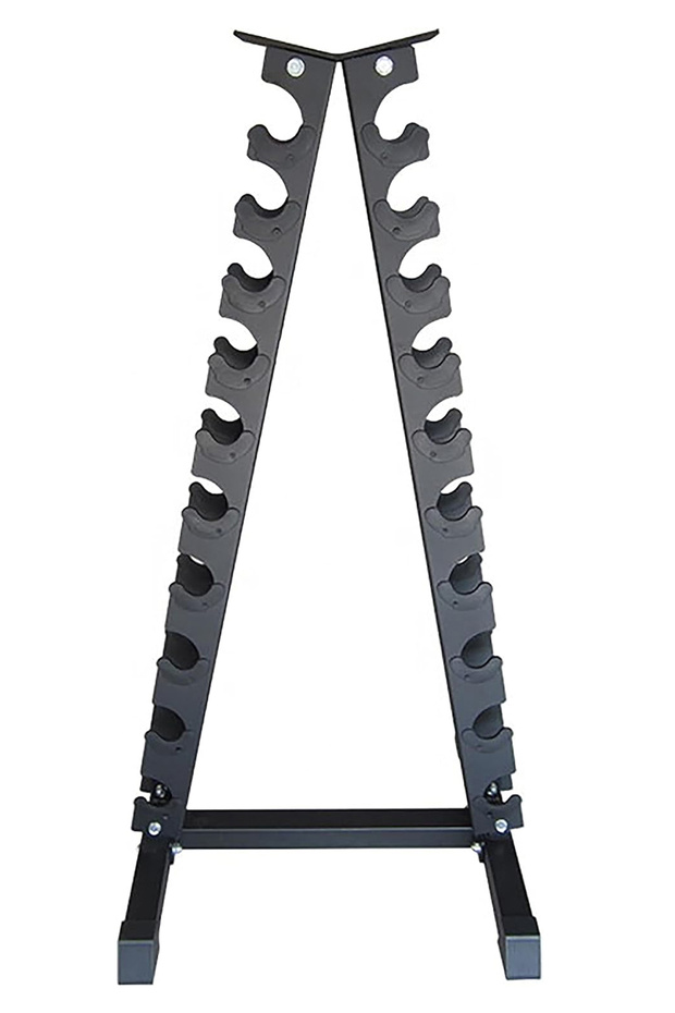 Dumbbell A-Frame Rack - Compact 10 Pair Dumbbell Holder, Space-Saving Design, EM-9228, Black - 1
