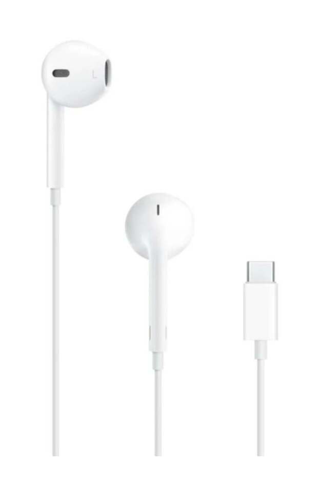 سماعات أذن سلكية بمنفذ USB-C مع ميكروفون وتحكم في مستوى الصوت (أبيض) - 1