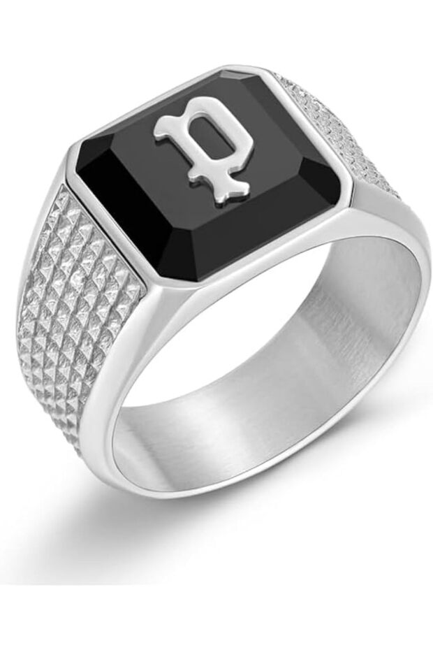 - Raven Finger Ring for Men Stainless Steel with Onyx