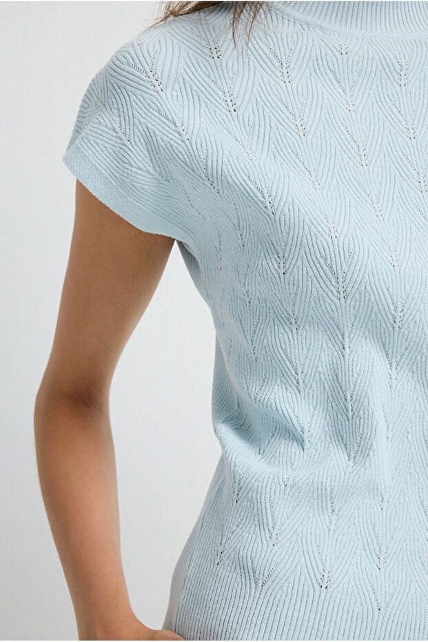 Düşük Kol Triko Bluz - 2