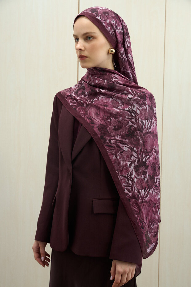 Paradise Kraş Shawl - Dark Plum