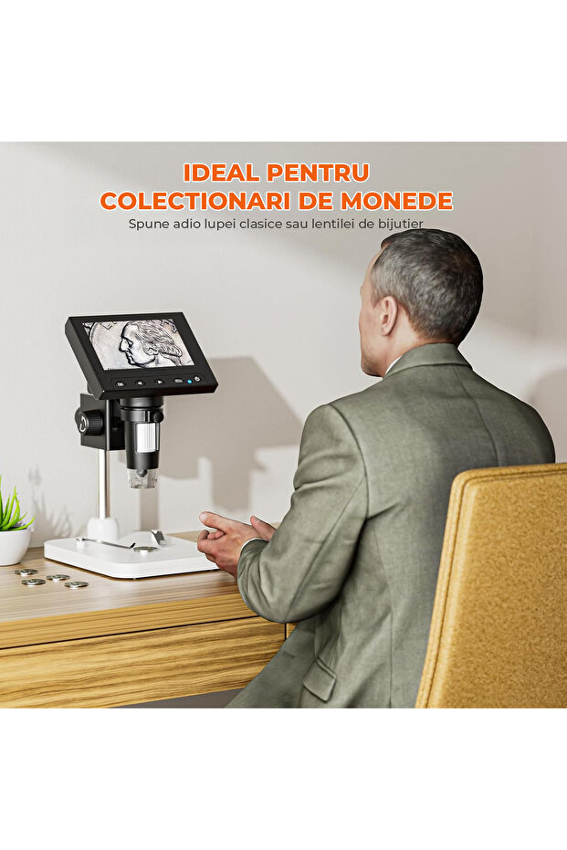 Digital Microscope LCD Screen, 8 Adjustable LEDs, Windows Mac Compatible, STEM Education - 4