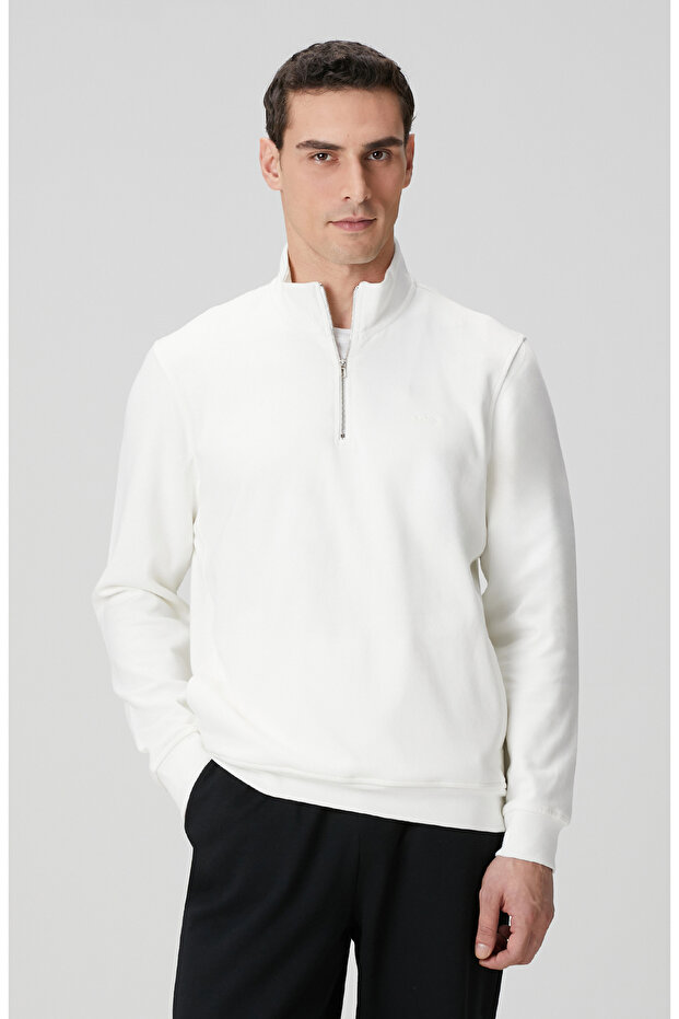 Kırık Beyaz Sweatshirt - 1