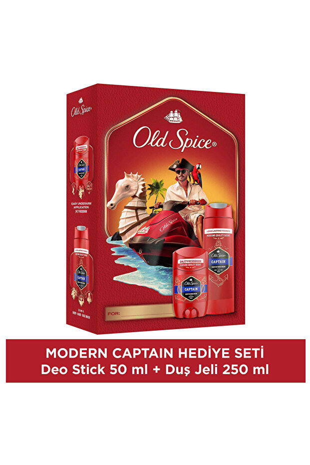 Modern Captain Hediye Seti: Deodorant Stick 50 ml + DuşJeli 250 ml - 1