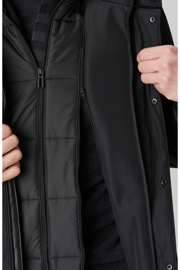 Siyah Dik Yaka Casual Kaban - 8