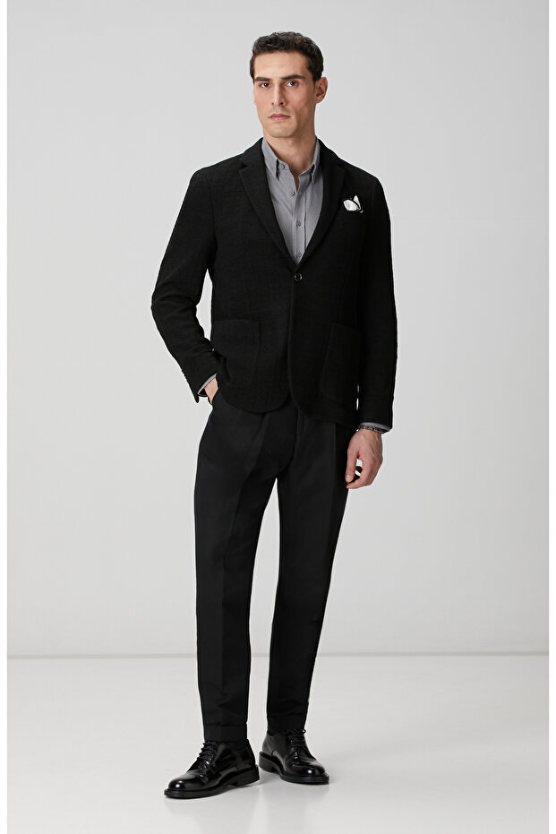 Gri Yün Karışımlı Gömlek - 3