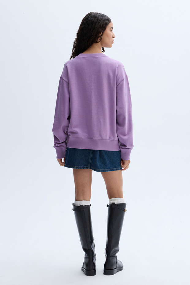 BASKILI BİSİKLET YAKA SWEATSHIRT - 2