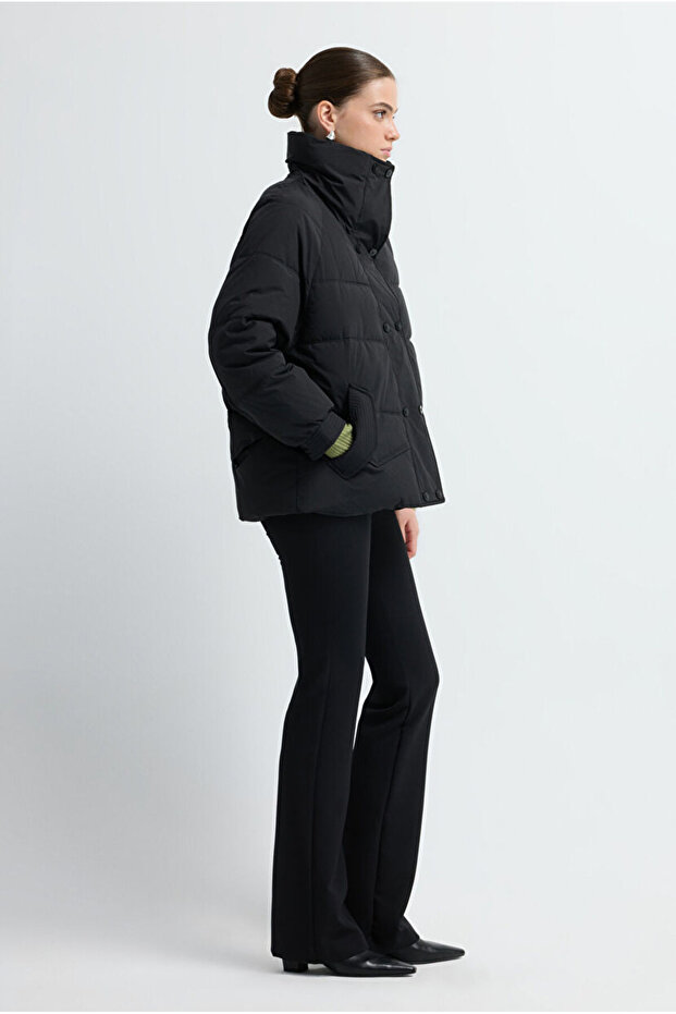 Cepli Kısa Şişme Mont - 5