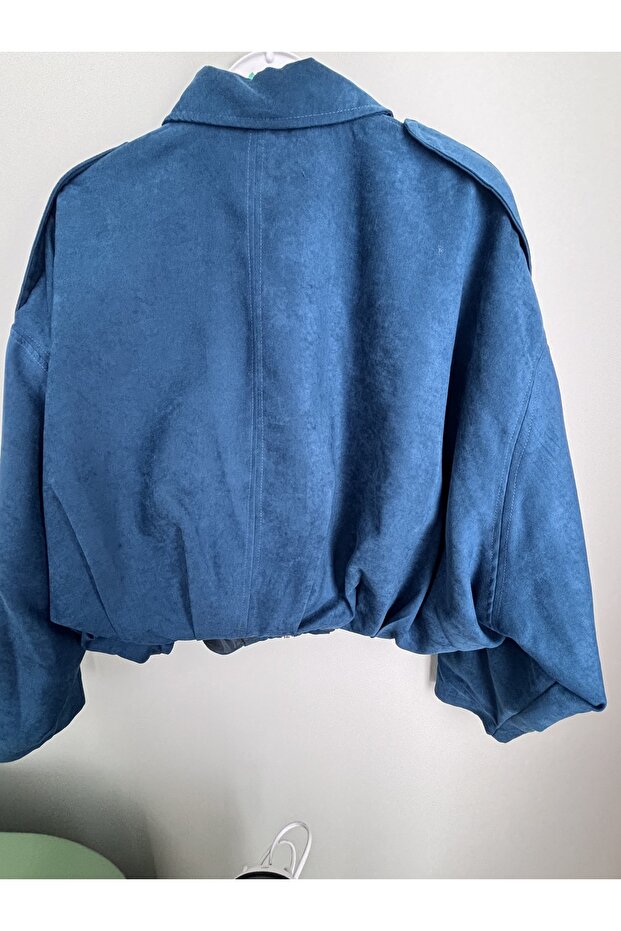 Süet Bomber Ceket Petrol - 2