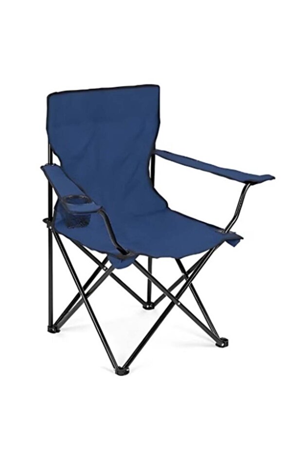 Foldable Camping Chair / Picnic / Beach Chair with Armrest & Cup Holder (Blue)