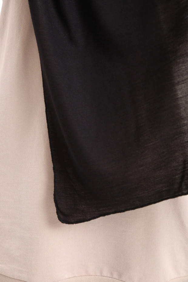 شال قطن ليكرا أسود ممشط - 2