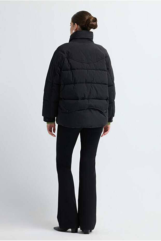 Cepli Kısa Şişme Mont - 6