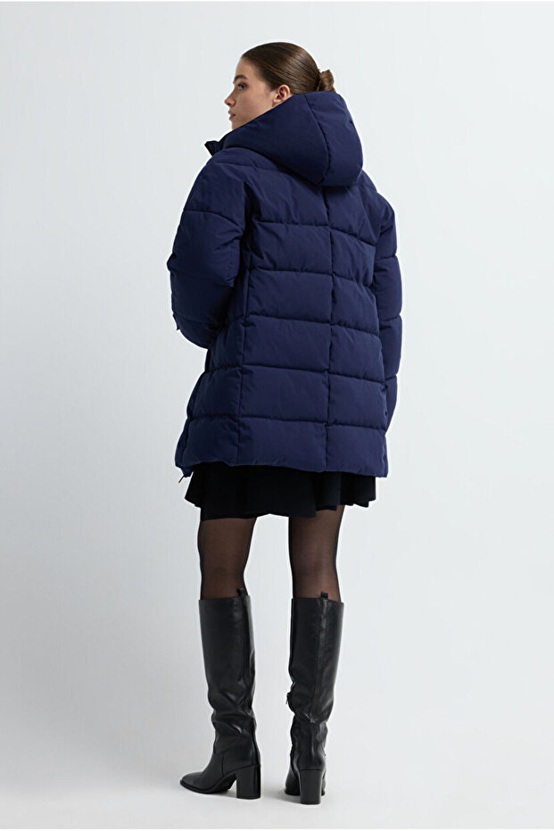 Kapüşonlu Şişme Mont - 7