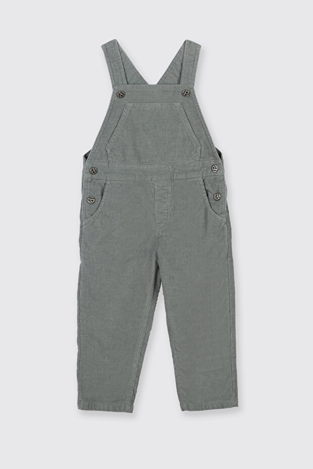 Baby Boy Velvet Green Salopet