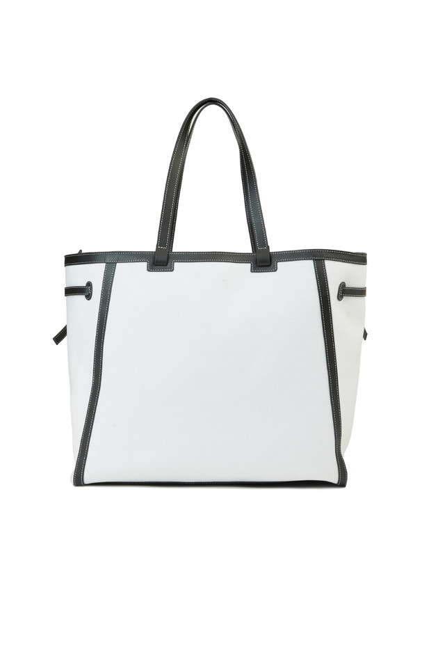 Bej Siyah Kadın Deri Çanta - 4