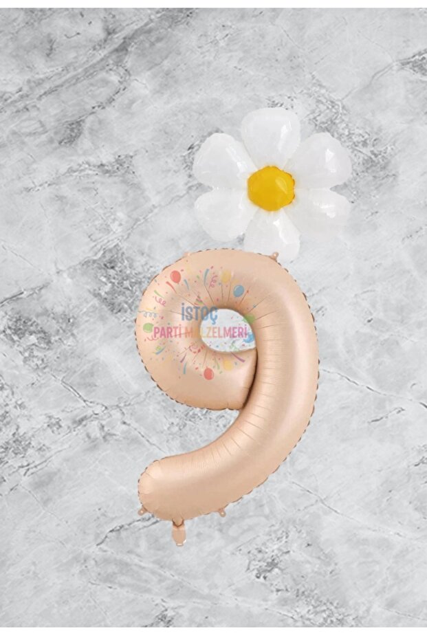 Sand Beige Rakam Daisy Foil Balloon Set Age 9