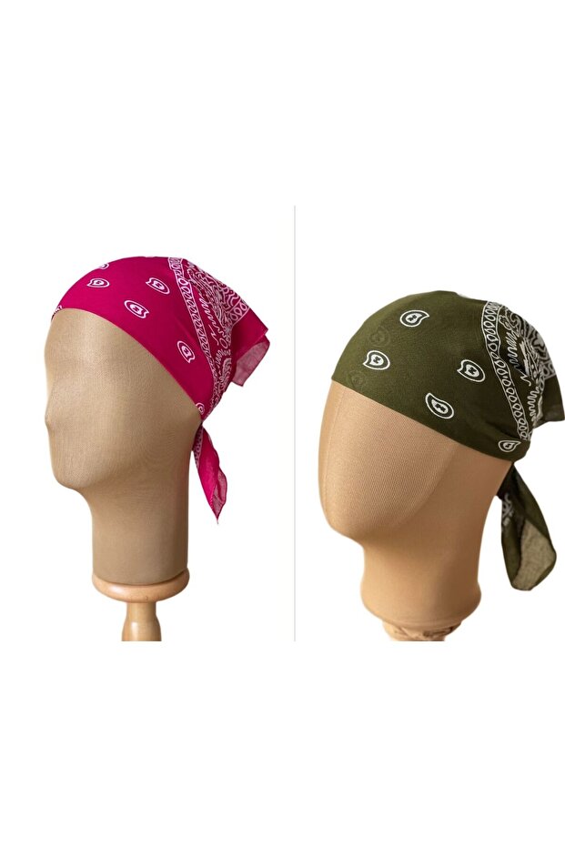 100% Cotton Classic Pattern Unisex 2-Piece Bandana Set Colorful Bandana Ethnic Patterned a Quality Bandana