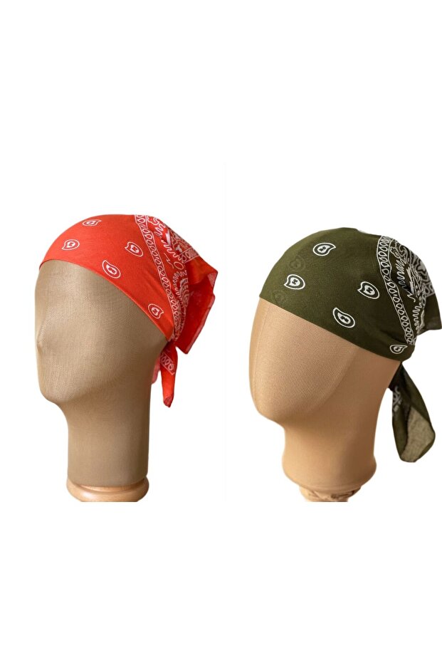 100% Cotton Classic Pattern Unisex 2-Piece Bandana Set Colorful Bandana Ethnic Patterned a Quality Bandana